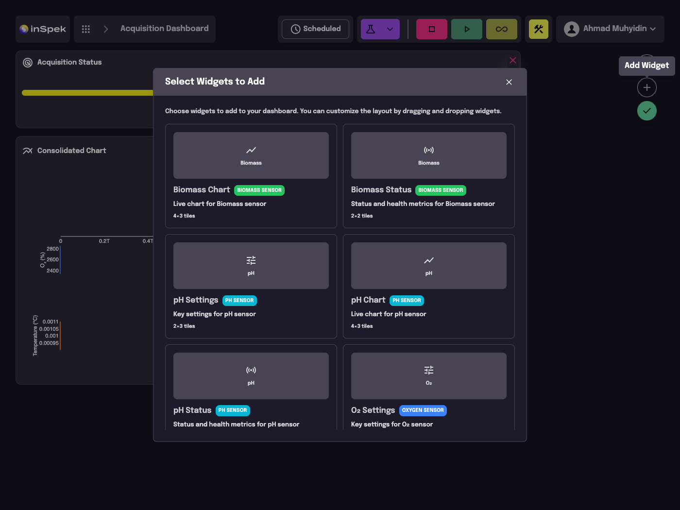 OCU — konfigurasi widget dashboard