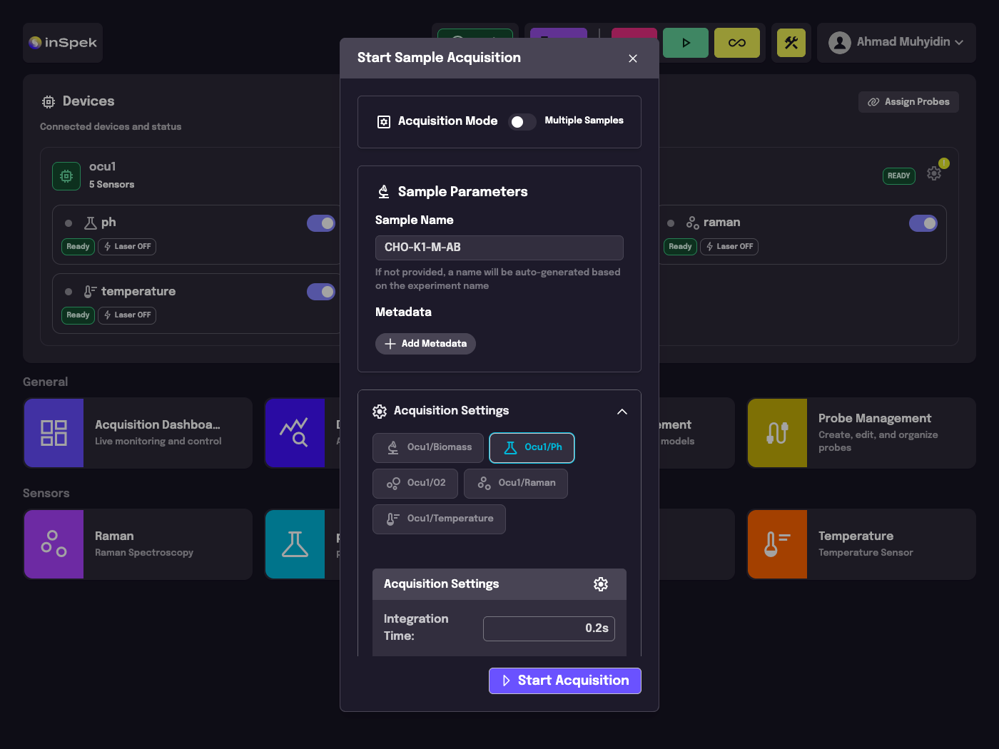 OCU — form sampel akuisisi