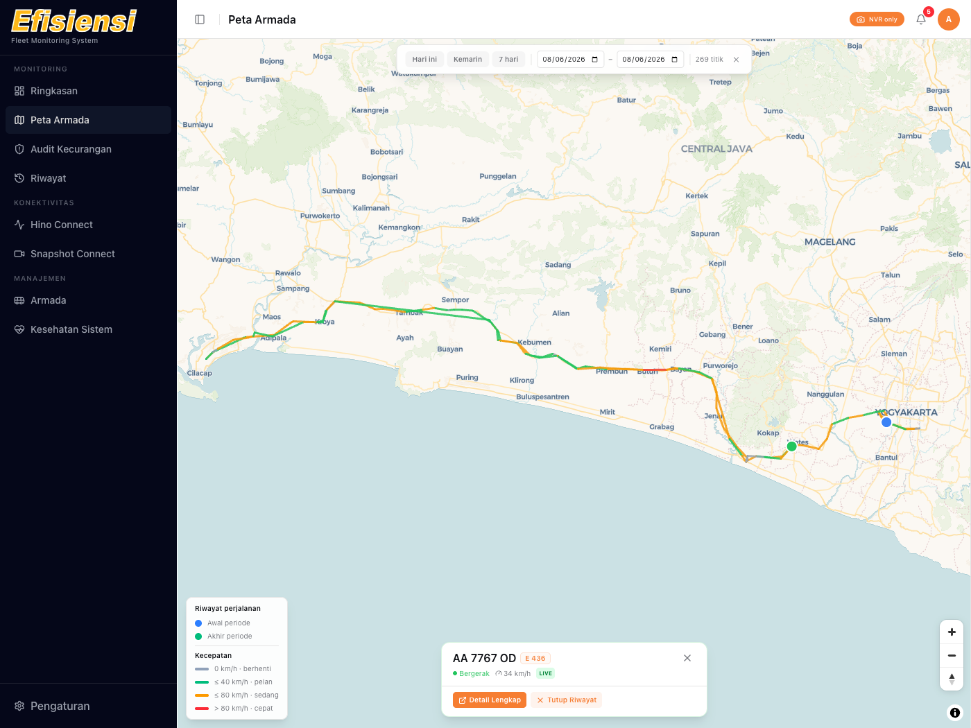 Bus route history on map
