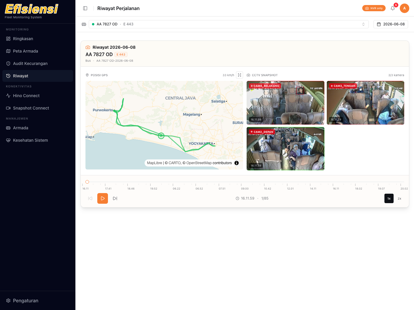 Trip history log