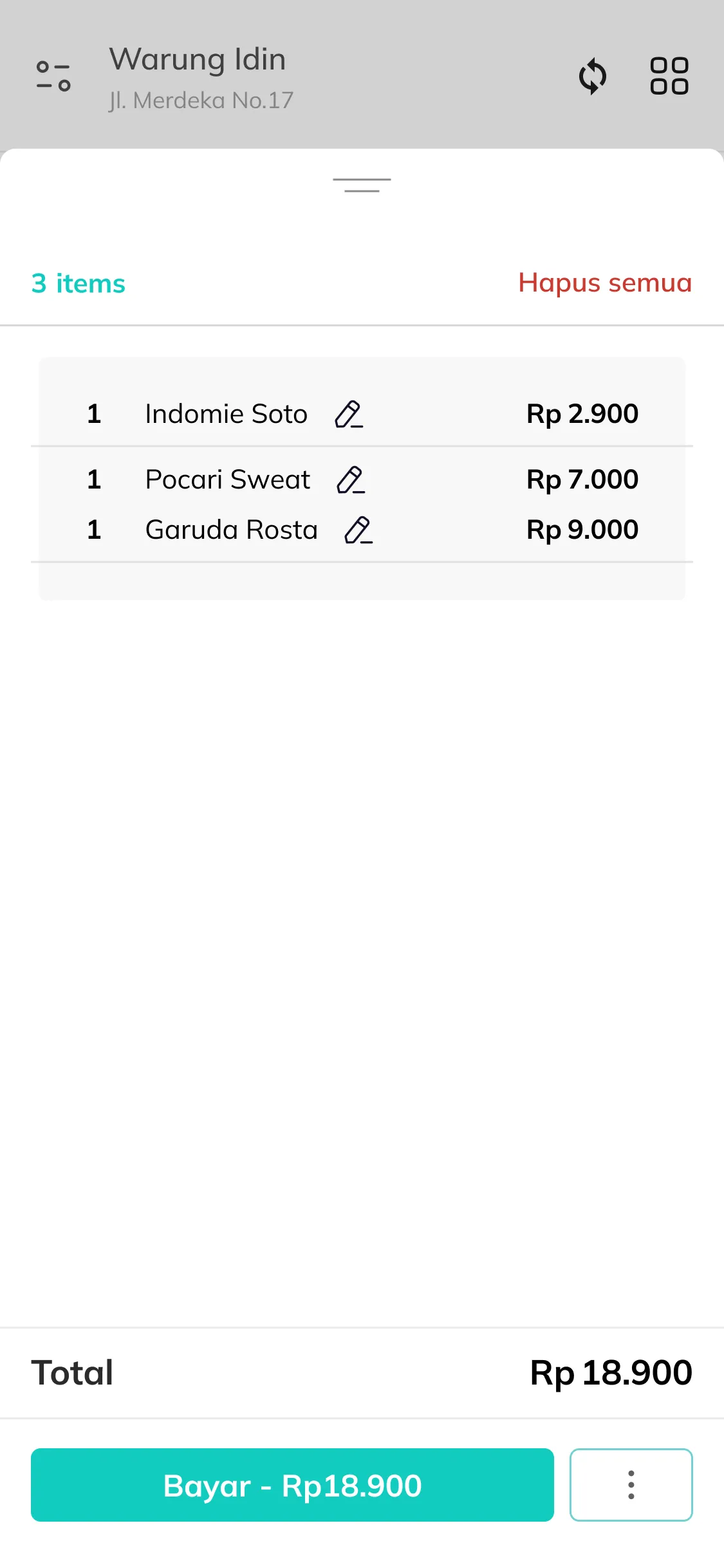Mobile POS transaction and order detail workflow