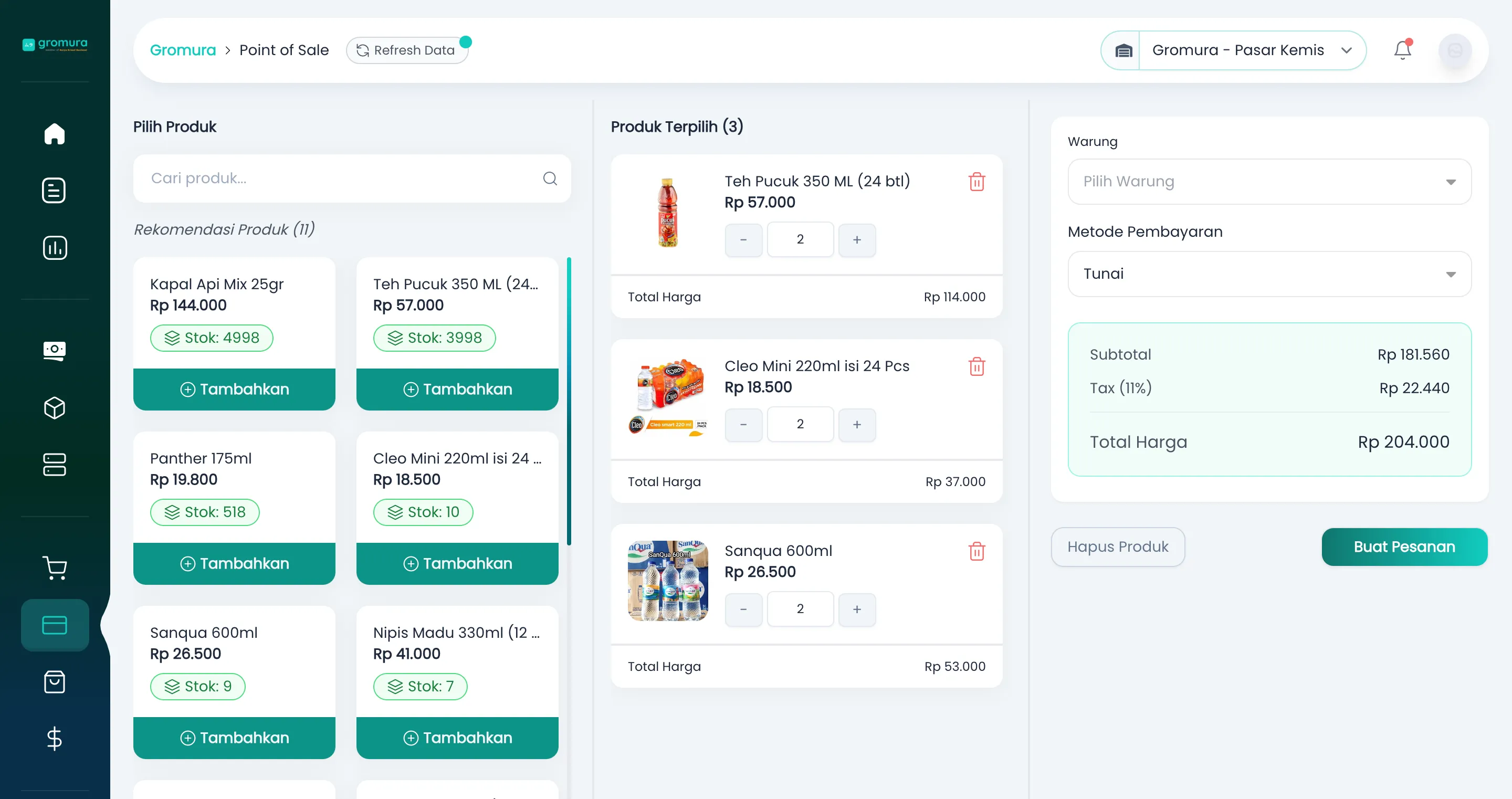 Web-based Point of Sale (POS) system for sales outlets