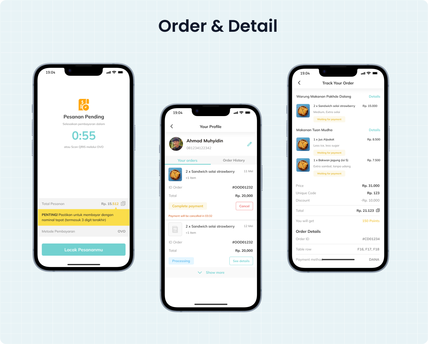 Aplikasi Menu — order & detail