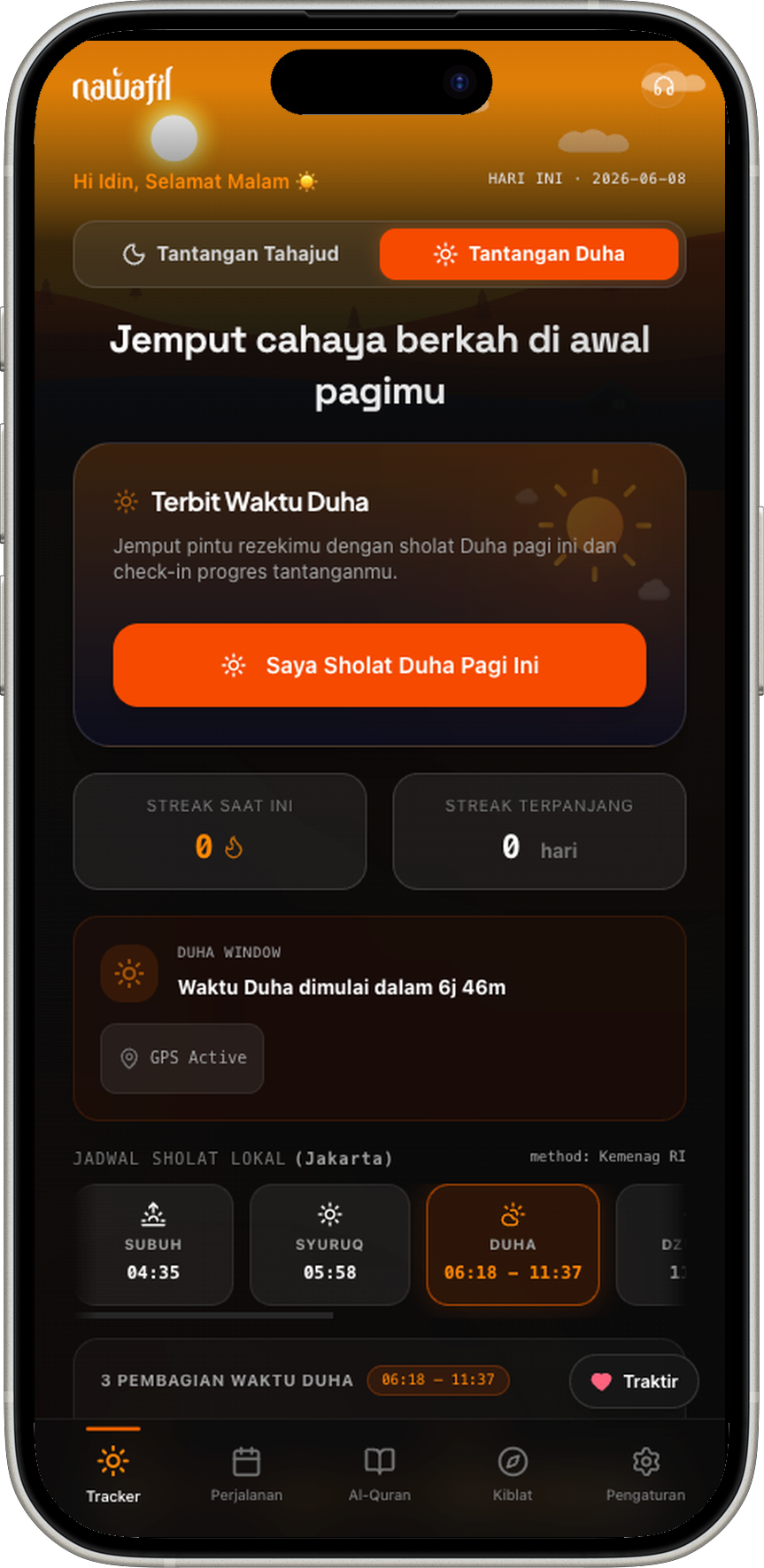 Duha prayer tracker