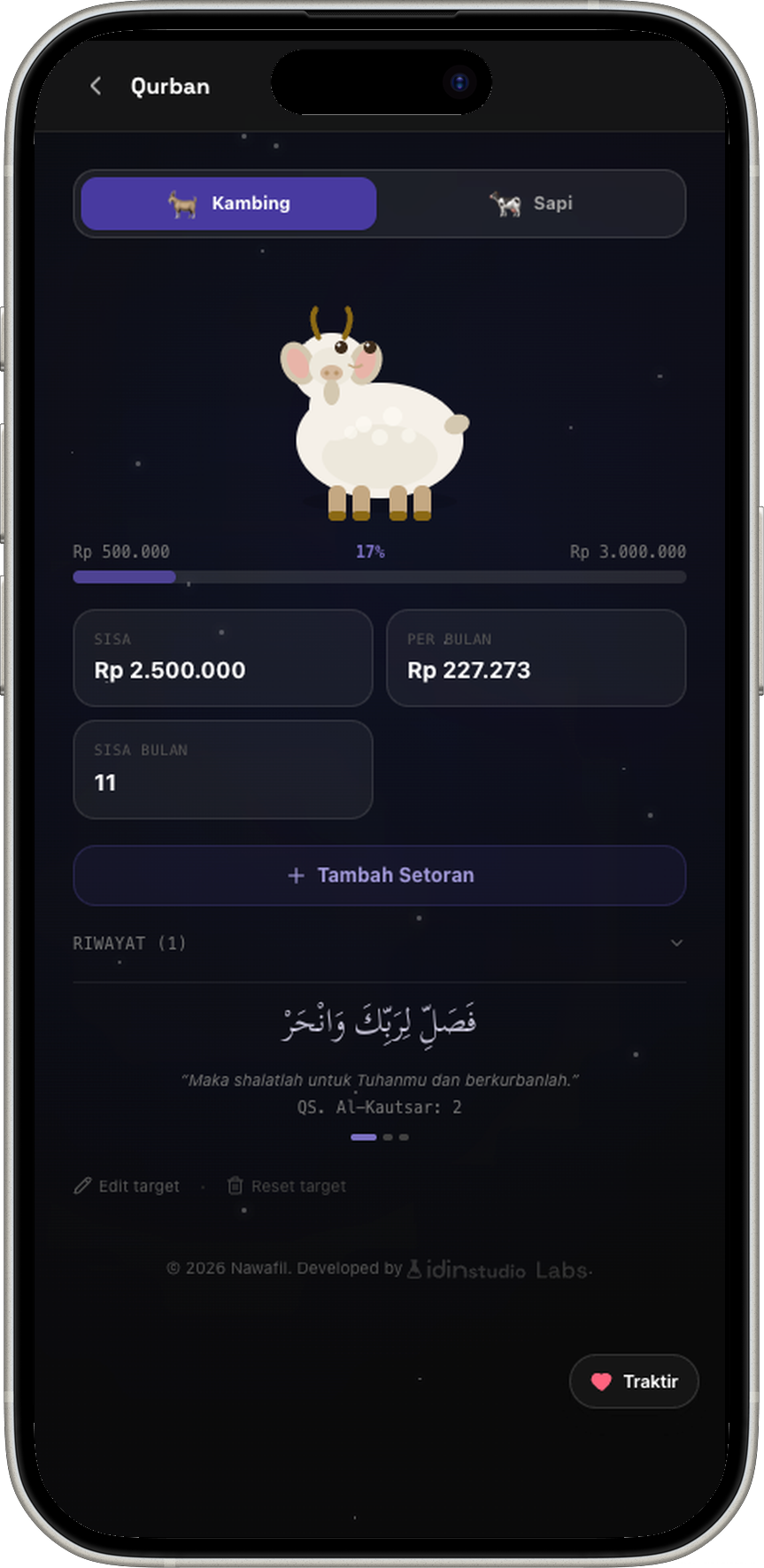 Qurban savings — kambing overview